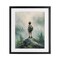 Stupell Industries Boy Adventurer Atop Mountain Framed Print Under Glass, design by Arlington Prints
